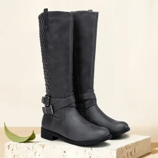 [SAN140] Botas marca Vepose color Gris textura Lisa / Rombos Talla 38