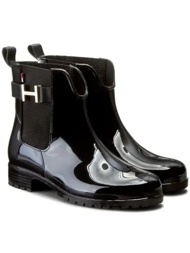 [SAN145] Botines para lluvia marca Tommy Hilfiger Color negro Talla 40