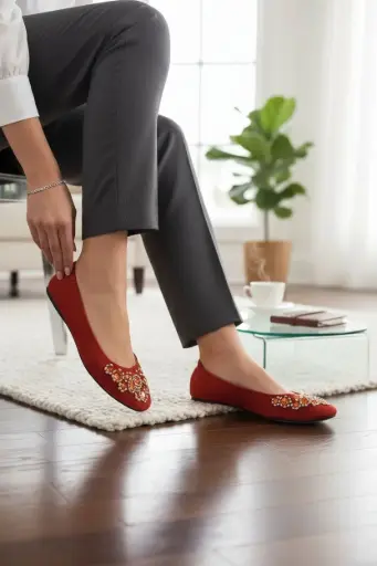 [SAN197] Flats marca Adrienne Vittadini color zapote Talla 36.5 