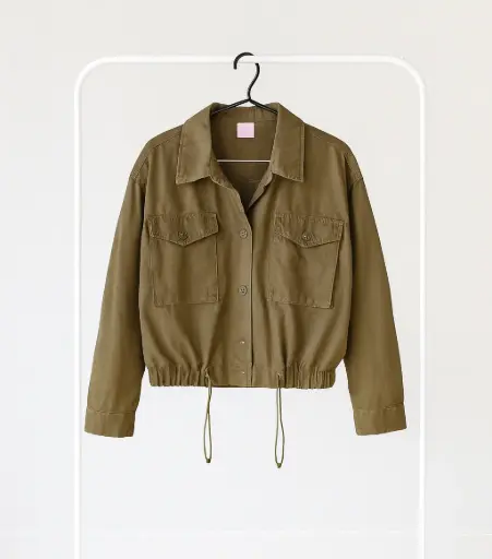[ROP-088] Chumpa Color Verde Olivo Marca No boundance talla L