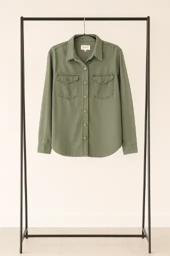 [ROP-102] Blusa Color Verde Olivo Marca Forever 21 talla M 