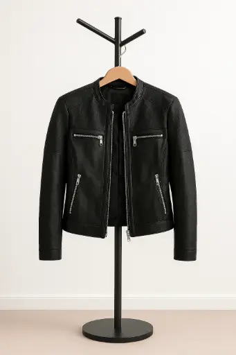 [ROP-119] Chumpa 100% piel Color Negro Marca Bernardo talla S 