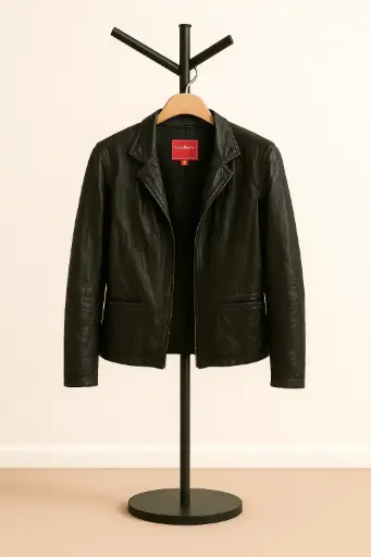 [ROP-120] Chumpa 100% Piel Color Negro Marca Cole Haan talla M 