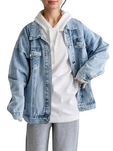 [ROP-154] Chumpa de lona Color Celeste Marca Wild Fable talla M 