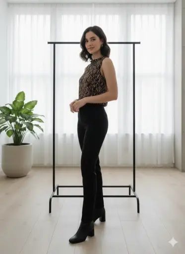 [ROP-105] Blusa Color Café Marca Fashion talla S 