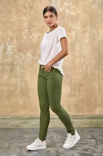 [ROP-109] Pantalon Color Verde Olivo Marca Mudd talla 16 Kids 