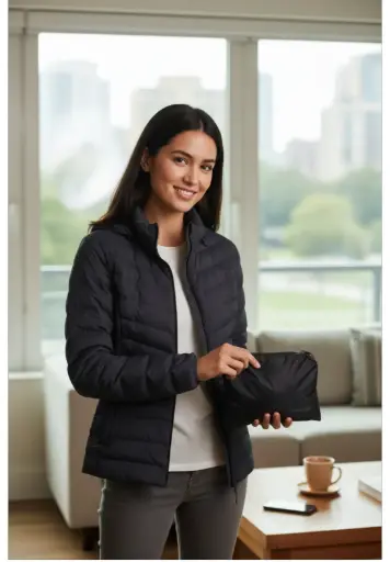 [ROP-170] Chumpa Capitonada Color Gris Marca 32° Heat talla M 