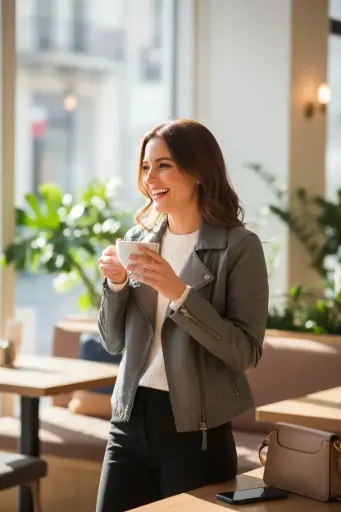 [ROP-181] Chumpa Color Gris Marca Blank NYC talla M 