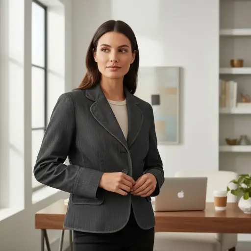 [ROP-198] Saco Color Gris Marca Ann Taylor Loft Petites Talla M /10p