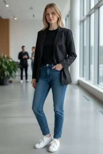 [ROP-199] Saco Color Azul marino Marca Ann Taylor Talla L / 12