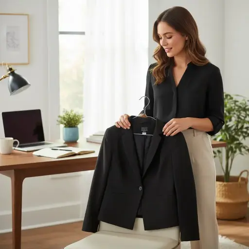 [ROP-201] Saco Color Negro Marca Simply Styled Talla M / P