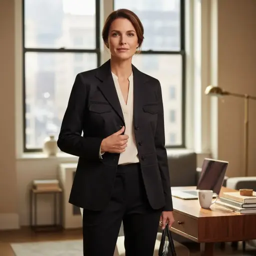 [ROP-203] Saco Color Negro Marca Pursuits, ltd. talla L / 10 