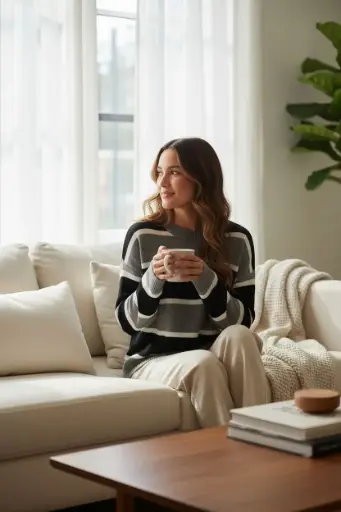 [ROP-212] Sueter Color Negro / Gris Marca Divided H&M talla M 