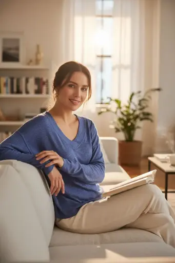 [ROP-214] Sueter Color Celeste Marca Jaclyn Intimates talla M 