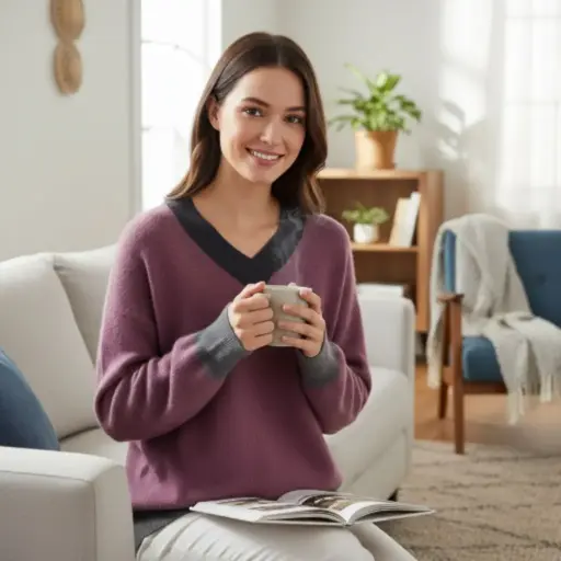 [ROP-222] Sueter Color Morado Marca Fashion Talla M 