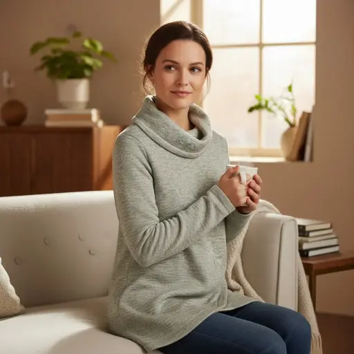 [ROP-238] Sudadera Color Gris Marca Lands' End Talla M (10-12)		 