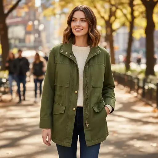 [ROP-248] Chumpa Color Verde Marca Universal Thread Talla XL		 