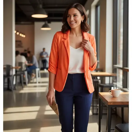 [ROP-253] Saco Color Naranja Marca Charlotte Russe Talla L		 