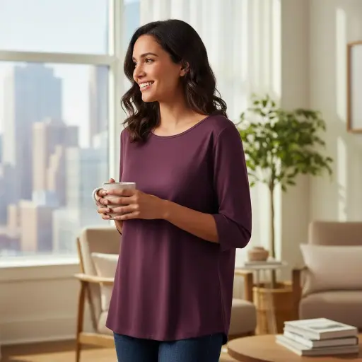 [ROP-268] Blusa Color Corinto Marca A New Day Talla XL	 