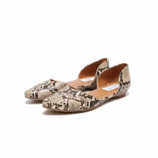 [Flowe-01] Flats Flower serpiente café Talla 37 (D)