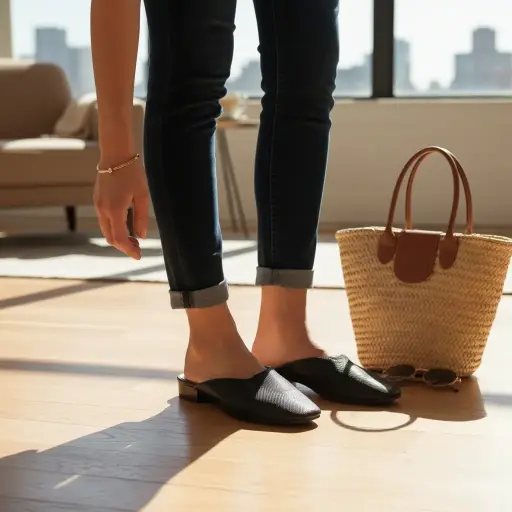 [SAN271] Tacones Marca A New Day negro  Lizard skin tacón  2cm 