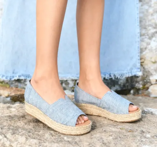 [SAN287] Plataformas marca Toms Color Azul Demin Talla 38.5
