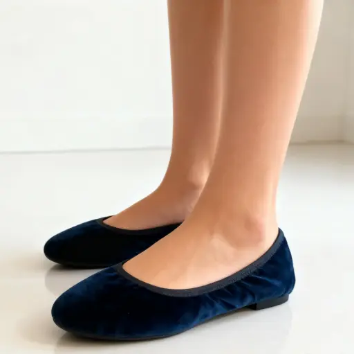 [SAN300]  Flats Marca Born Color Azul profundo terciopelo Gamuza Talla 39