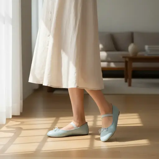 [SAN303]  Flats Marca Sole Mates Color Soft Aqua Talla 38 