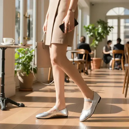 [SAN314]  Flats Marca Sole Mates Color Plateado metalizado Talla 39