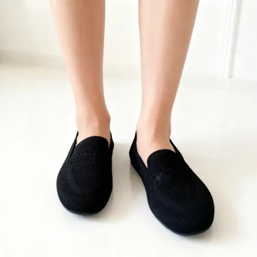 [SAN317]  Flats Marca Time and Tru Color Negros Talla 40 