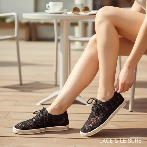 [SAN323] Tenis Marca Aerosoles Color Negro de encaje Talla 38.5