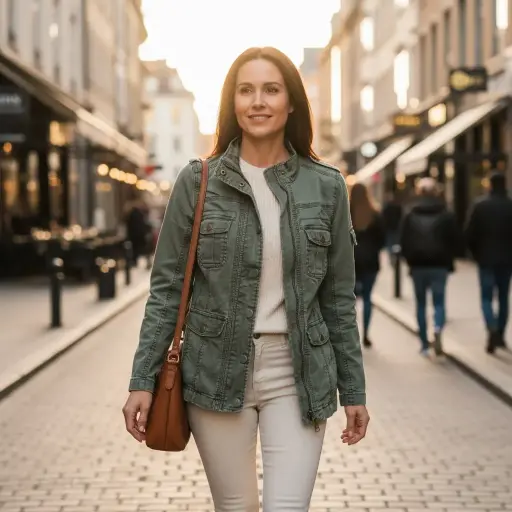 [ROP-287] Chumpa Color Verde Marca Kensie Jeans Talla S		 