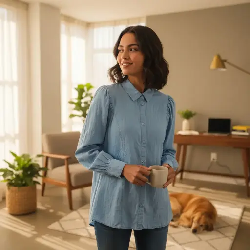 [ROP-305] Blusa Color Celeste Marca Who What Wear Talla XXL		 