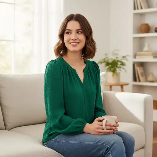 [ROP-310] Blusa Color Verde Marca Loft Talla L	 