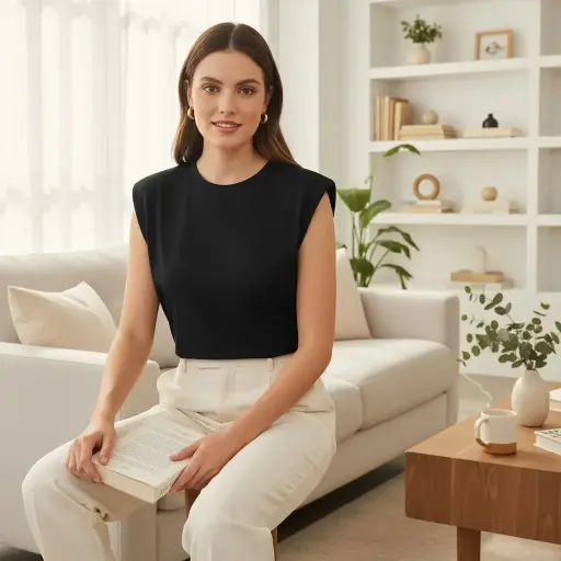 [ROP-313] Blusa Color Negro Marca CLG Italy / New York Talla XL		 