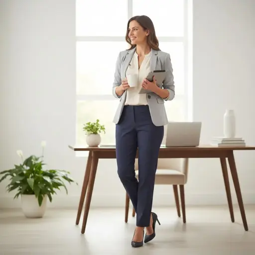 [ROP-319] Pantalón Color Azul Marca Van Heusen Talla 14 Stretch		 