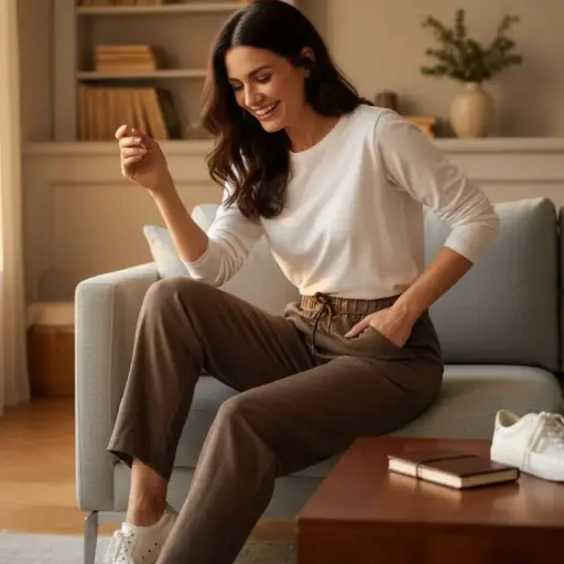 [ROP-323] Pantalón Color Café Marca Goodielow & Co Talla M		 