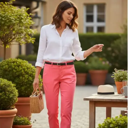 [ROP-330] Pantalón Color Coral Marca Old Navy Talla 33 - 30		 