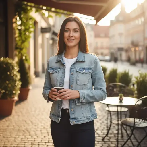 [ROP-333] Chumpa Color Celeste Marca Kensie Jeans Talla S		 