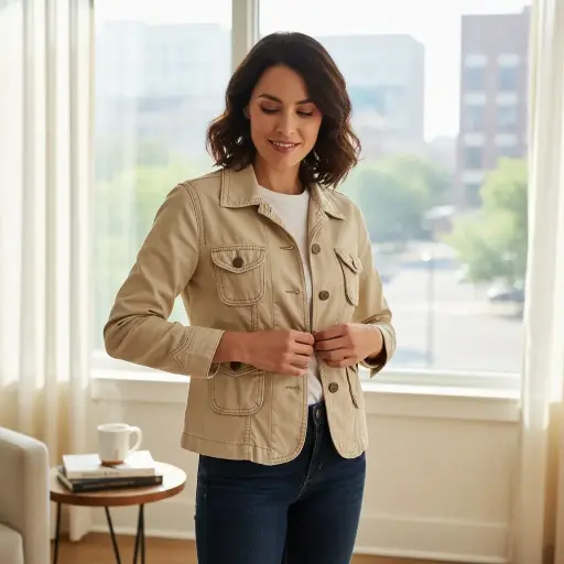 [ROP-336] Chumpa Color Beige Marca Mossimo Talla XS	 