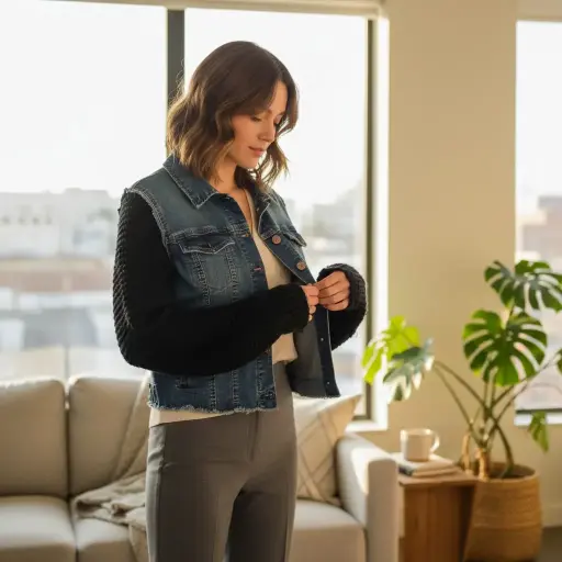 [ROP-340] Chumpa Color Negro y azul Marca Angel Talla L		 