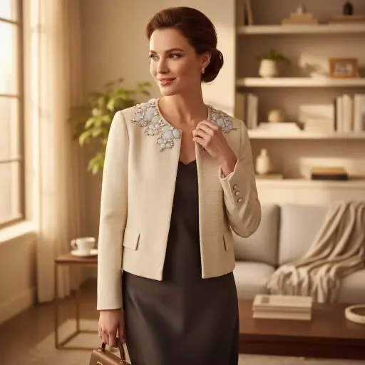 [ROP-347] Saco Color Beige Marca Tory Burch Talla S	 