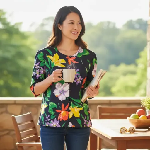 [ROP-373] Blusa Color Negro Marca Stuart Allan  Talla XL	 