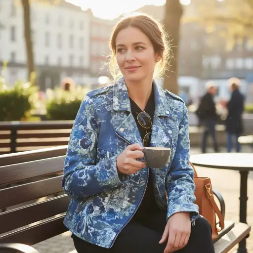 [ROP-383] Chumpa Color Azul con celeste Marca Collen Lopez Talla L		 