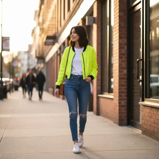 [ROP-384] Suéter Color Verde fosforesente Marca Fashion Talla S		 