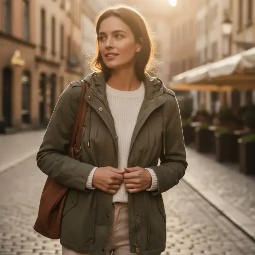 [ROP-403] Chumpa Color Verde oscuro Marca Lucky Brand Talla S		 