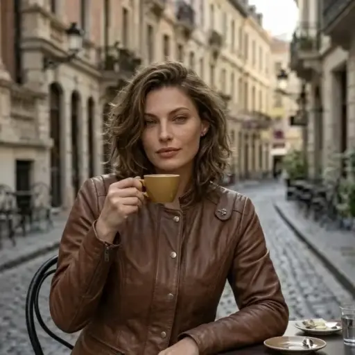 [ROP-411] Chumpa Color Café oscuro Marca 3 Concepts Talla S		 